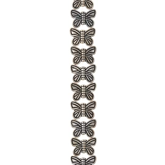 12 Pack: Silver Plated Metal Butterfly Beads, 15mm by Bead Landing™